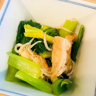 小松菜と油揚げ、しらすの煮物